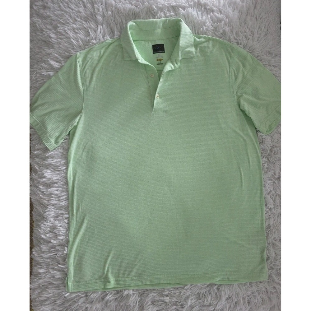 Greg Norman  Microlux Mesh Polo Golf‎ Shirt Men Large, Light Green Dri Fit